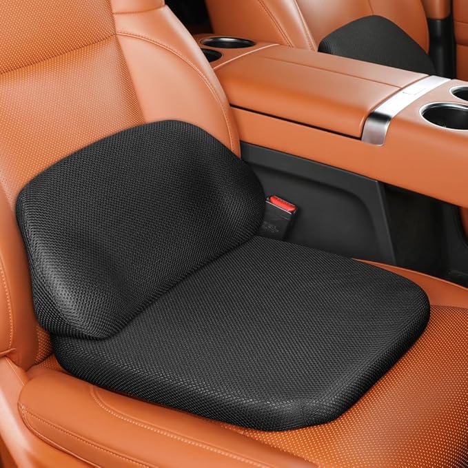 2Pack Lumbar Support Pillow & Seat Cushion for Car, Breathable Mesh, Wear-Resistant, Ergonomic Design, Back and Waist Support, Hip Cushioning, Comfortable for Long Time Driving and Sitting