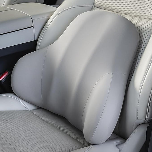 BABUR Lumbar Support Pillow for Car, Ergonomic Memory Foam Support Pillow for Lower Back Pain Relief, Washable Cover, Lumbar Cushion for Driving Seat, Fits Most Cars | Gray
