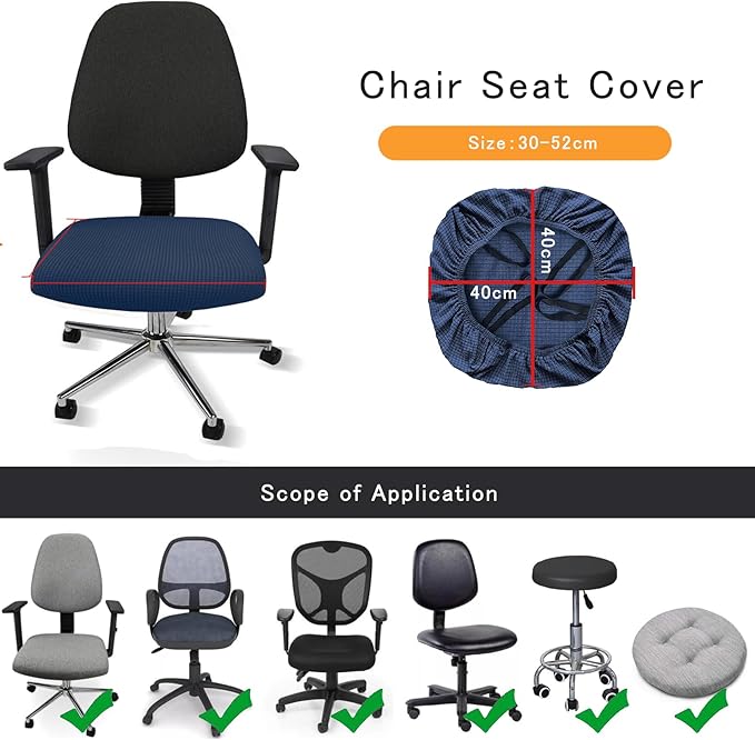 Universal Chair Covers Waterproof Stretchable Office Chair Cover Washable Computer Chair Slipcover for Desk Chairs Dining Chair Seat Cushion Protectors