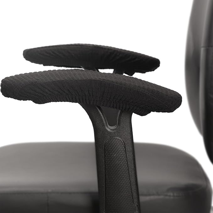 Melaluxe Stretch Office Chair Armrest Covers, Arm Rest Slipcovers (Black)