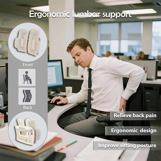Back Support for Office Chair, Lumbar Support with Up & Down Adjustment,Ergonomic Lumbar Support Pillow for Office Chair, Lumbar Pillow for Home Office Desk Chairs