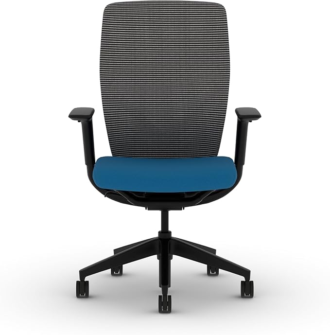 HON Flexion Mesh Office Chair, Height Adjustable Arms, Conference Room Chairs with Lumbar Support, Black Mesh, Black Frame, Peacock