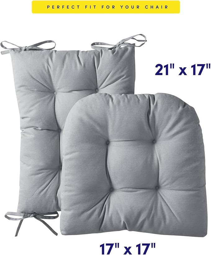 Rocking Chair Cushion Premium Pads Non Skid Slip Backed Set of Upper and Lower with Ties