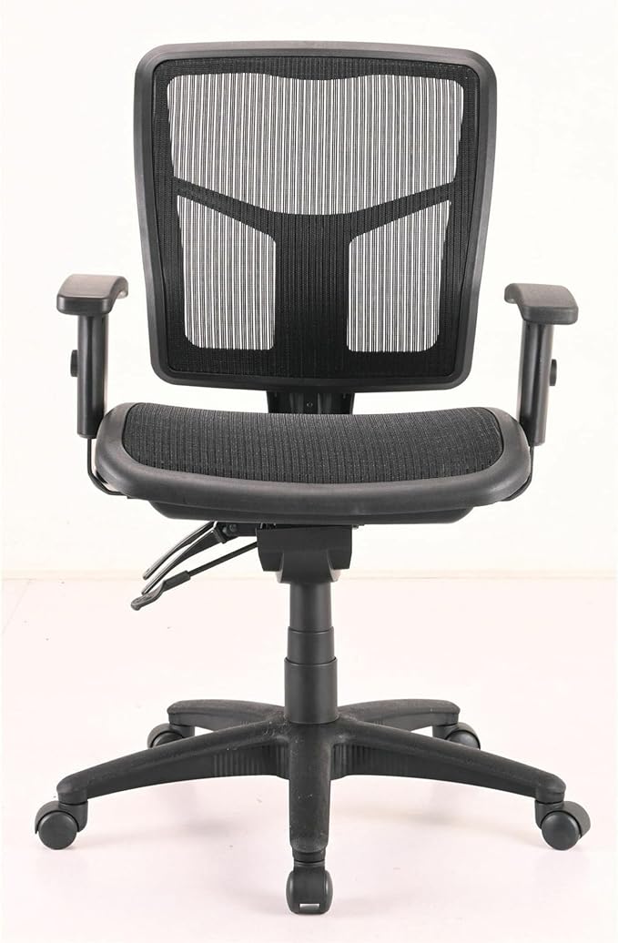 Lorell Mid-Back Swivel Mesh Chair, Black