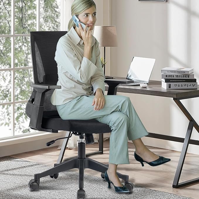 CLATINA 500lbs Big and Tall Office Chair Heavy Duty Mesh Ergonomic Computer Chairs with Adjustable Lumbar Support and Wide Comfy Seat for Home Office Conference Heavy People, Black, 8 Pack