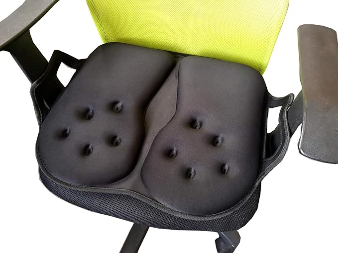 Tektrum Extra Thick Foldable Orthopedic Cool Gel Seat Cushion w/Handle for Home, Office, Chair, Car, Travel-Relief for Back, Sciatica, Tailbone Pain, Promote Healthy Posture (TD-GS1631-BLK)