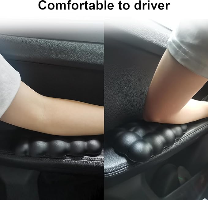 Car Elbow Rest Pad,PU Leather Left Elbow Support,Memory Foam Elbow Rest Pads Removable Car Armrest Cushion,2 Pcs Car Knee Leg Elbow Cushion for Arm Foot Knee Pain Relief (Black)
