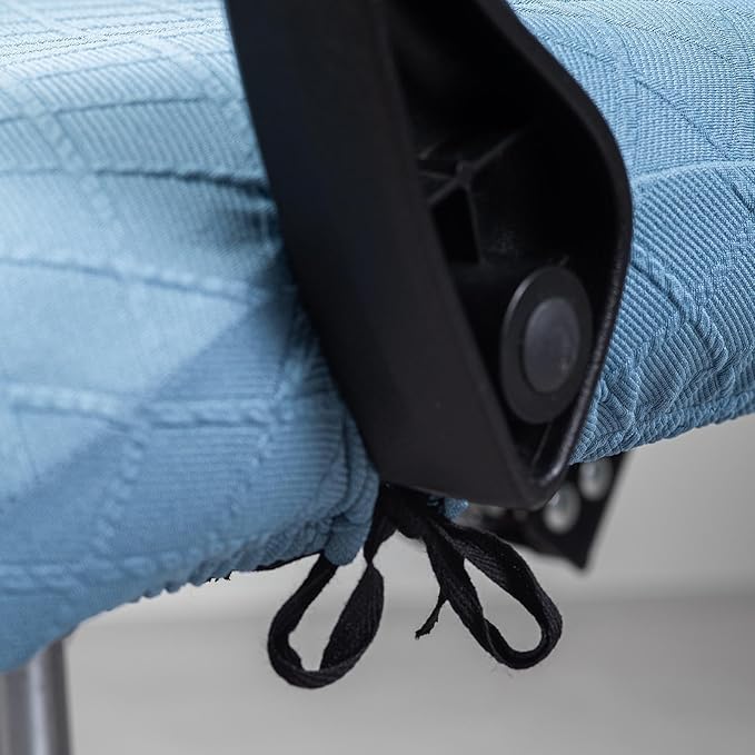 Melaluxe Office Chair Cover with Armrest Covers， Universal Stretch Desk Chair Cover, Computer Chair Slipcovers (Size: L) - Blue
