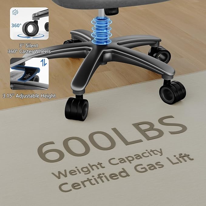 Big and Tall Office Chair, 600lbs Heavy Duty Desk Chair with 5D Arms, Adjustable Lumbar Support & Height, Tilt Function, PU Leather High Back Ergonomic Executive Computer Chair