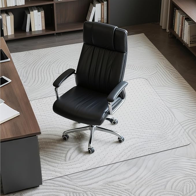 Heavy-Duty PVC Clear Chair Mat for Carpets - 36" x 48" Protects Low/Flat Pile, Non-Slip & Noise Reducing Office Mat for Rolling Chairs, Home Office & Gaming