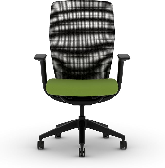 HON Flexion Mesh Office Chair, Height Adjustable Arms, Conference Room Chairs with Lumbar Support, Black Mesh, Black Frame, Pear