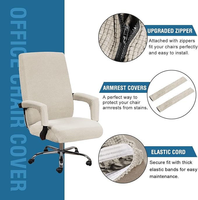 H.VERSAILTEX Computer Office Chair Covers - Protective & Stretchable Universal Stretch Rotating Chair Cover Slipcover,Island Fossi