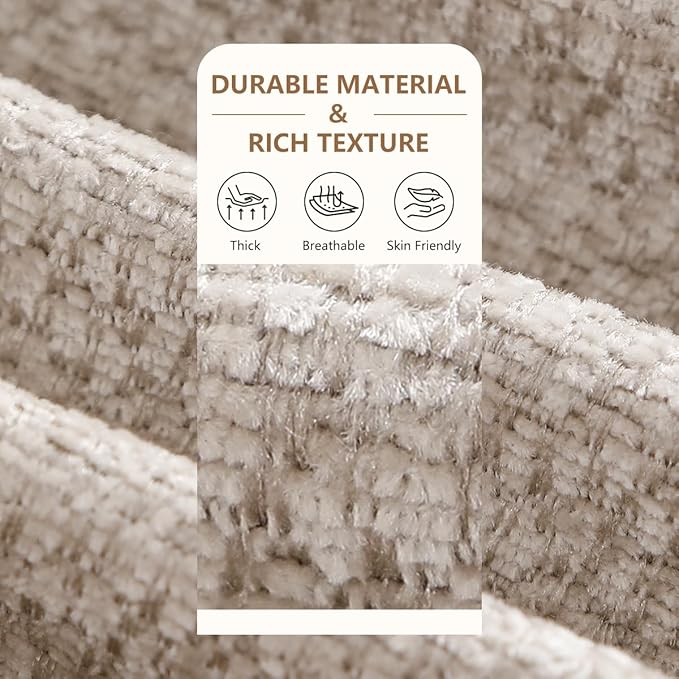 D-Shaped Chair Cushions for Dining Chairs, 2.5” Thick Chair Pads with Washable Comfortable Textured Cover, Non Slip Kitchen Chair Cushions with Ties, 16.5" x 16.5", 6 Pack, Beige