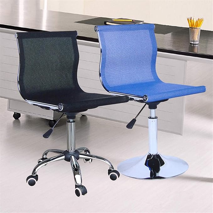 Mlaea Breathable Mesh Chair, Executive Computer Desk Chair with Adjustable Height and Rolling Wheels, Ergonomic Desk Chair, 40 * 40 * 45-55CM(Color:Black)