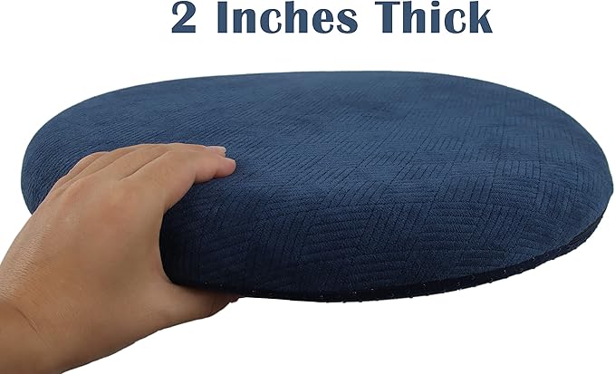 Sigmat Memory Foam Seat Cushion Anti-Slip Soft Round Stool Cushion Chair Pad 16 Inch Grey
