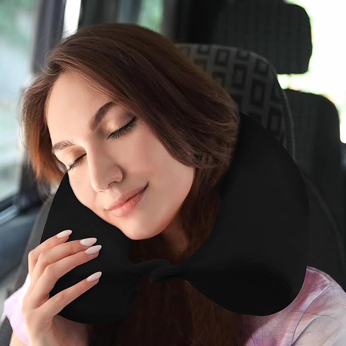Twist Memory Foam Travel Pillow for Neck, Chin, Lumbar and Leg Support-for Travling on Airplane, Train, Bus or at Home-Adjustable, Bendable Roll Pillow with Washable Soft Cover
