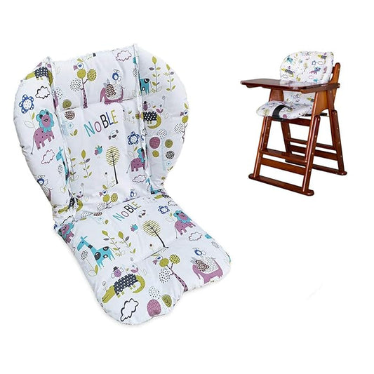 Twoworld High Chair Cushion, Large Thickening Baby High Chair Seat Cushion Liner Mat Pad Cover Breathable (Animal World)