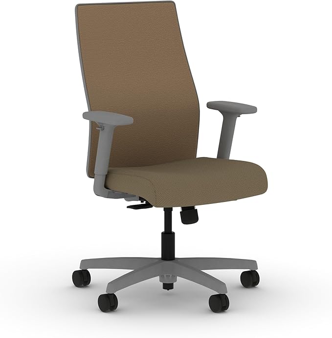 HON Ignition 2.0 Mid Back Task Chair, Spectrum Mesh, Standard Synchro-Tilt Control, Office Chair with Lumbar Support, Height and Width Adjustable Arms, Titanium Frame, Quicksand