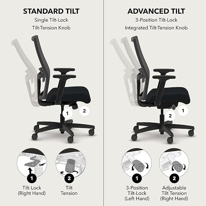 HON Ignition 2.0 Mid Back Task Chair, Spectrum Mesh, Standard Synchro-Tilt Control, Office Chair with Lumbar Support, Height and Width Adjustable Arms, Titanium Frame, Cobalt