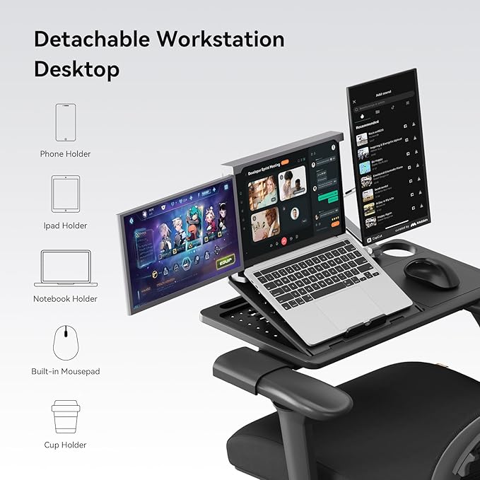 Newtral Office Chair Ergonomic - Home Office Desk Chair, Back Pain Chair with Auto-Following Lumbar Support, 4D Armrest, Seat Depth and Height Adjustable