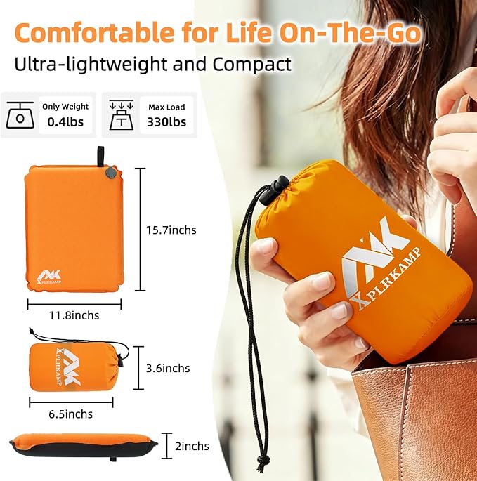 Inflatable Seat Cushion,Self-Inflating Portable Travel Airplane Stadium Seat Cushion for Airplane Long Flight,2pack Compact Lightweight Memory Foam Travel SeatCushion Pad for Bleacher Camping Outdoor
