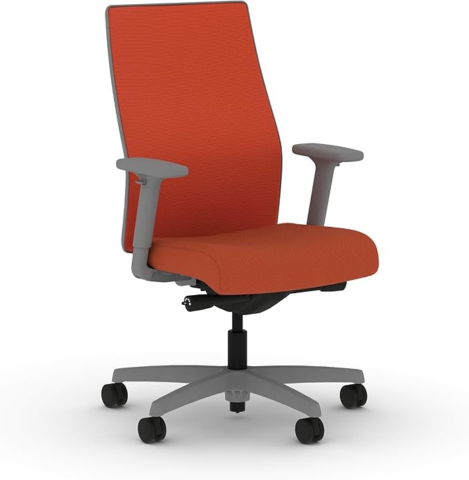 HON Ignition 2.0 Mid Back Task Chair, Spectrum Mesh, Advanced Synchro-Tilt Control, Office Chair with Lumbar Support, Height and Width Adjustable Arms, Titanium Frame, Salamander