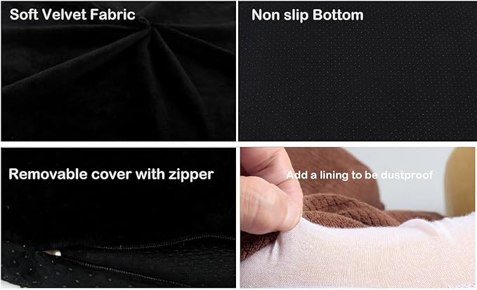 Sigmat Recliner Cushion for Elderly with Memory Foam 20x20x3 Inches Large Square Seat Cushion for Recliner Chair, Floor Pillow, Truck Seat Cushion Black
