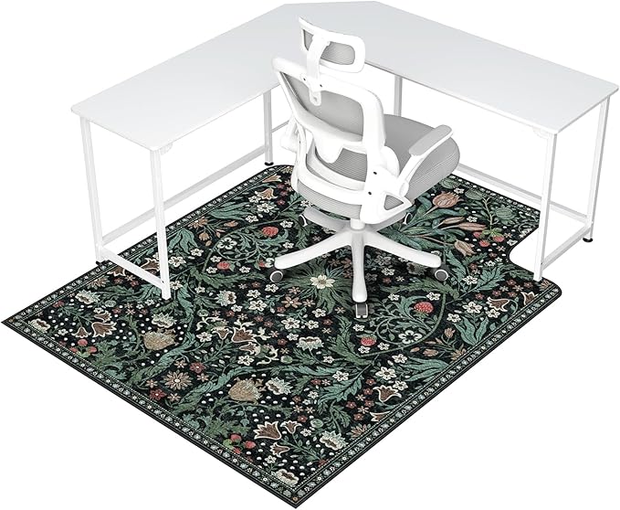 Office Chair Mat for Hardwood Floor & Tile Floor,48"X 60" Heavy Duty Desk Chair Mat for Hard Floors, Under Desk Rug for Rolling Computer Chair,Anti Slip,Low Pile Carpet Protector-Convex Green Grass