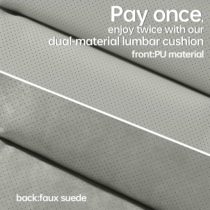 Lumbar Pillow for car, Back Cushion for Driving, Back Support, Lumbar Support, Improve Driving Comfort, Faux Leather, Sturdy and Durable, Non-deformable, Long Lasting Use 1P