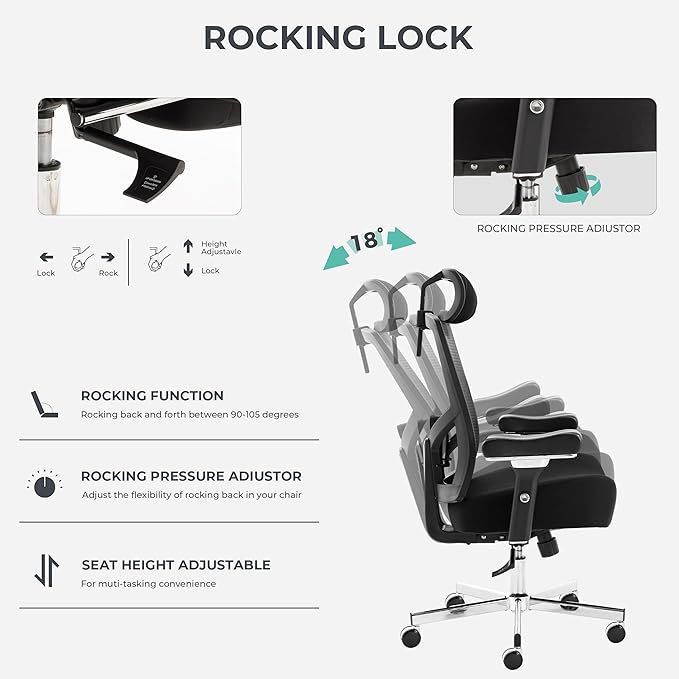 Big and Tall Office Chair 700lbs with Ergonomic W Wide Thick Seat Cushion, Oversized Mesh Desk Chair with Adjustable Lumbar for Heavy People, Computer Chair with 4D Armrest Headrest Footrest
