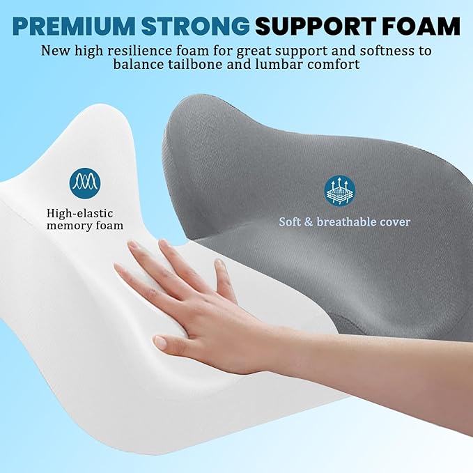 5" Thick Recliner Cushions for Elderly, 18.5x15.5 Cushion for Recliner Chair, Recliner Cushion for Long Sitting, 100% High Density Memory Foam Seat Pad, Orthopedic Support for Back and Hips