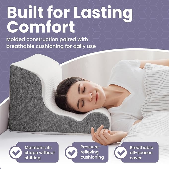 ZerOra Reading Pillow for Sitting Up in Bed Rest, Lumbar Neck Support Pillow with Back Support, Home Bedroom Sofa Dorm Essentials for Sleeping Reading Gaming Foot Rest Floor Chair Cushion-White