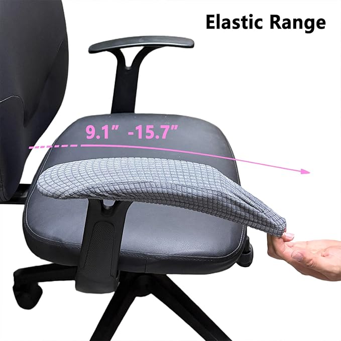 Melaluxe Stretch Office Chair Armrest Covers, Arm Rest Slipcovers (Dark Gray)