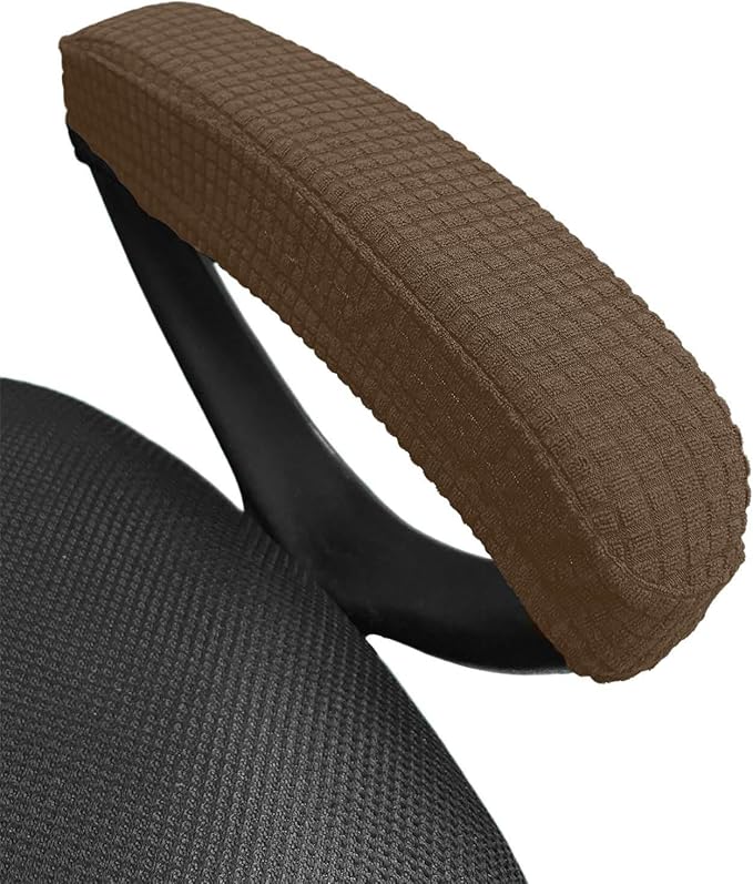 Melaluxe Stretch Office Chair Armrest Covers, Arm Rest Slipcovers (Light Coffee)