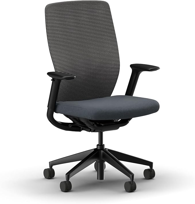 HON Flexion Ergonomic Mesh Office Chair with Lumbar Support, Height‑Adjustable Arms, Weight‑Activated Flex Seating, Swivel Desk or Conference Chair, Black Frame, Black