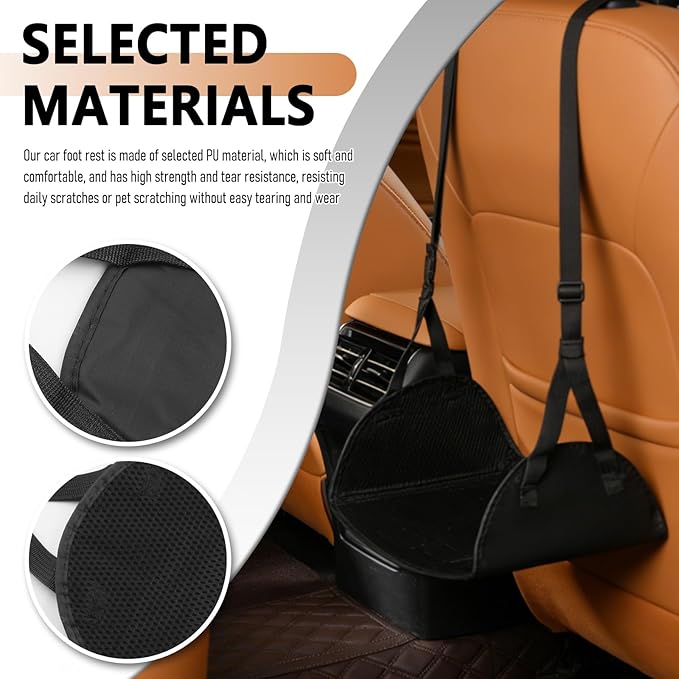 Car Foot Hammock with Adjustable Height,No Collapse Car Travel Foot Rest for Relaxing Your Feet,Travel Essential Portable Cars Seat Foots Rest for Kids Fit Cars,SUVs,Trucks