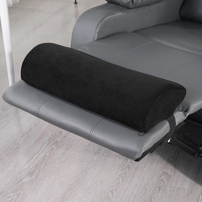 HOMBYS Cervial Neck Pillow for Recliner, Foam Headrest Cushion for Sleeping, Medium Firm Neck Support for Couch, Office Chair and Car, Non-Slip Backing and Elastic Straps, Black