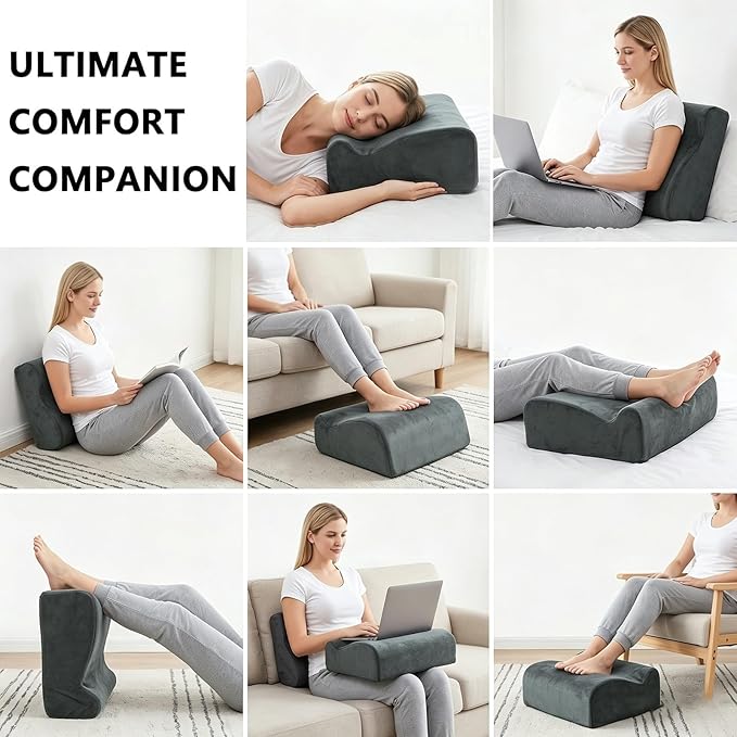Foot Rest for Under Desk at Work. Multifunctional 3-Tier Foot Stool Office Desk Accessories, Soft Ergonomic Footrest,Support Foot Pillow,Heel Chair,Leg Elevation Pillow (Ivory, One Size)