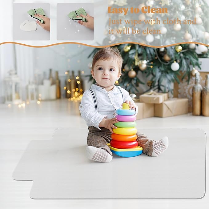 KMAT Office Chair Mat,Easy Glide Hard Wood Tile Floor Mats,Chair Mat for Home Office Rolling Chair,Heavy Duty Floor Protector -36"x48" with Lip