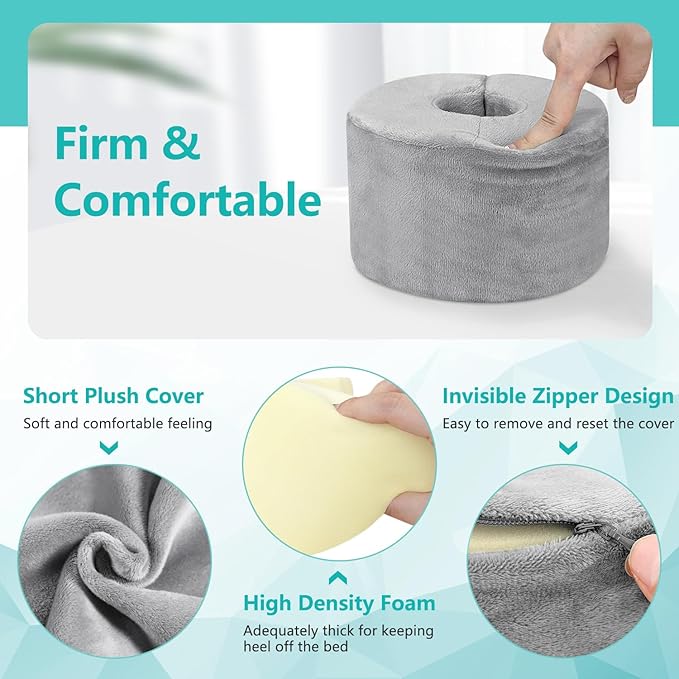 Zelen Foot Elevation Pillow Ankle Heel Elevator Wedge Foot Support Pillow Medical Ankle Cushion for Bed Sore Pressure Ulcer Sleeping Feet Leg Rest Elevated Support Foam Surgery Recovery (Small, 1PCS)