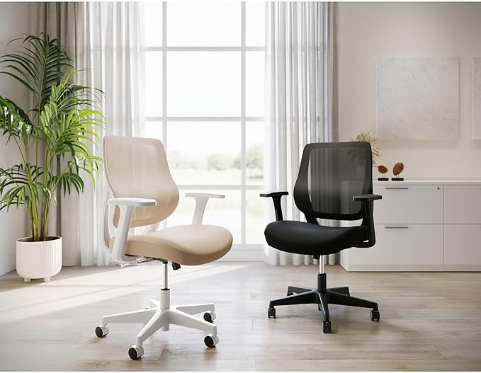 Realspace® Sensi Mesh/Fabric Low-Back Task Office Chair, Black, BIFMA Compliant