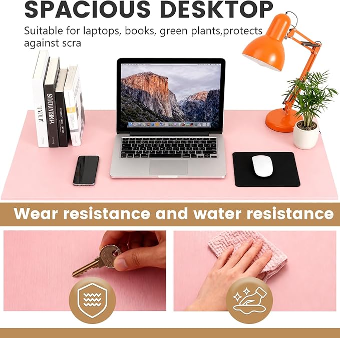 PayLessHere 32 Inch Home Office Desk and Chair Set,32 Inch Computer Desk with Ergonomic Height Adjustable Office Chair for Home Office,Pink&White