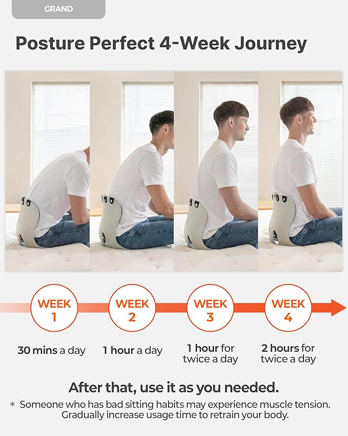 Curble GRAND(Extra Wide & Sturdy) – Ergonomic Chair Back Support, Lumbar Support for Good Posture Correction and Back Pain Relief, Perfect for Office Chair, Floor Seat, Work from Home, Patented(Black)