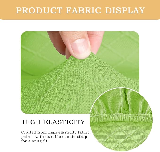 Ergonomic Office Chair Covers Set with Headrest Cover Stretch Desk Computer Chair and Headrest Slipcovers Washable Protector Slipcovers for Swivel Computer Chair 4 Pieces Lemon Green