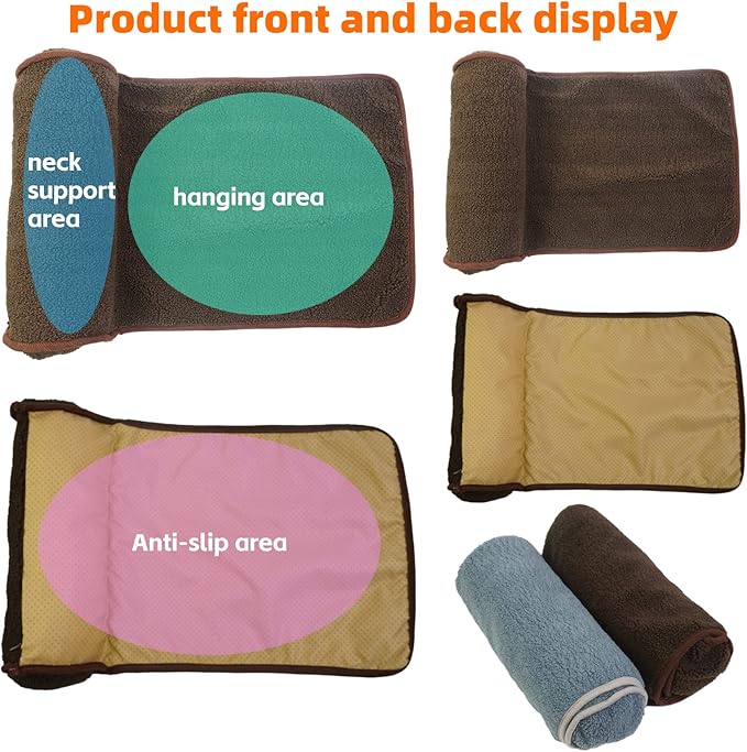 Neck Pillow for Recliner (22x14in) Adjustable Wool Neck Roll, Non-Slip Headrest Sofa Cushion Travel Pillow for Neck and Head Support (Brown)
