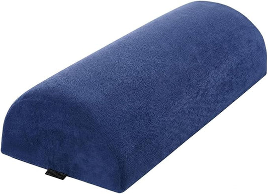 Under Knee Pillow, Half Moon Leg Pillow - Memory Foam Ergonomic Support Pillow for Side & Back Sleepers, Pain Relief & Alignment, Under Knee, Lumbar & Multi-Use Bolster Blue