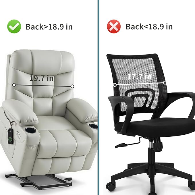 Lumbar Support Pillow for Recliner Chair - 17"x15"x5" Ergonomic Back Cushion with Gel Memory Foam, Adjustable Straps & Washable Cover, Back Pain Relief for Office Car Seat (Dark Grey)
