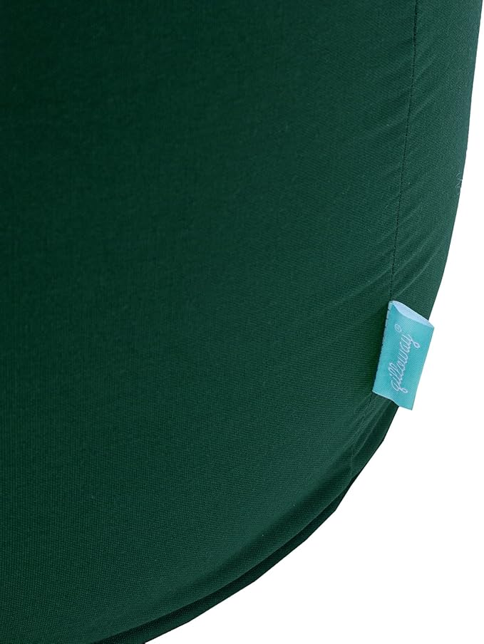 QILLOWAY Inflatable Outdoor Ottoman for Patio, Waterproof Round Pouf, Inflatable Foot Rest, Outdoor Footstool for Poolside, Garden，Camping, Mallard, Forest Green