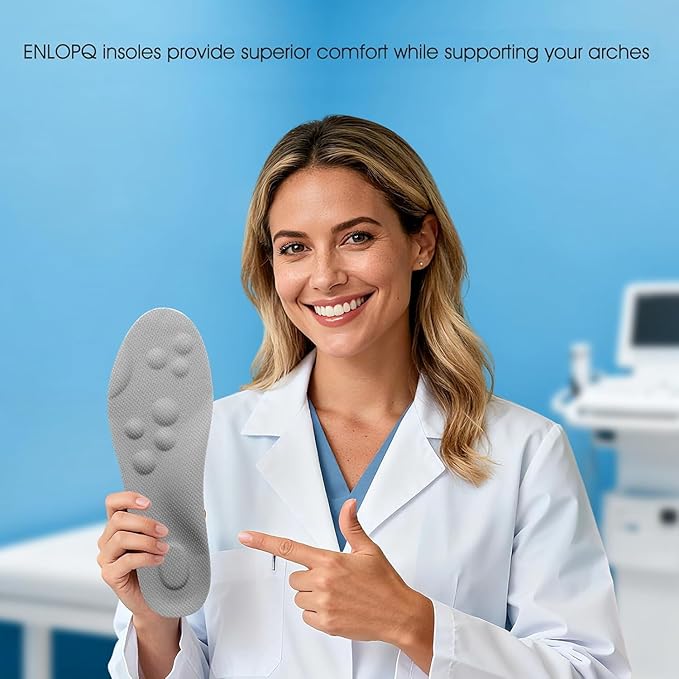 4D Cloud-Like Comfort Soles for Women - Soft Memory Foam Cushioning Insoles - Trim to Fit Steppers Insoles with Arch Support for Foot Pain Relief and Fatigue Reduction(US W 6.5-9)