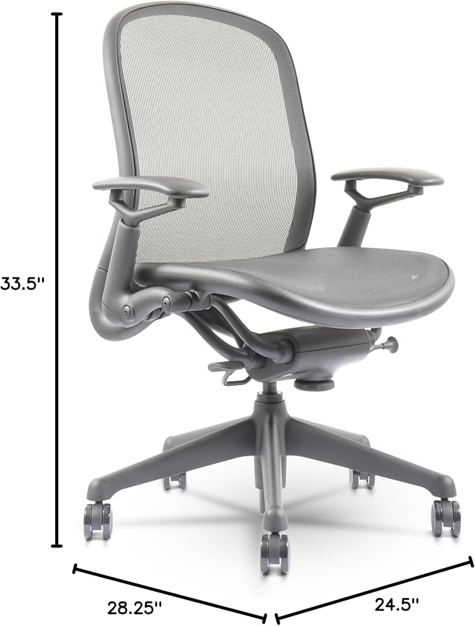 Knoll Chadwick Task Chair - Adjustable Height Upholstered Waterfall Edge Seat, Lumbar Support Backrest, Steel Base, Repackaged Ergonomic Office Chairs, Comfortable Seating Solution